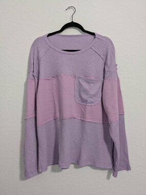 Women's Purple Long Sleeve Top w/ Pocket NWOT (Large)